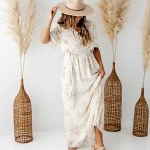 Womans Floral Modest Maxi Dress